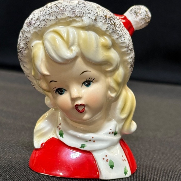 INARCO Vintage 1964 Christmas Young Girl Head Vase E1274 - Picture 14 of 14